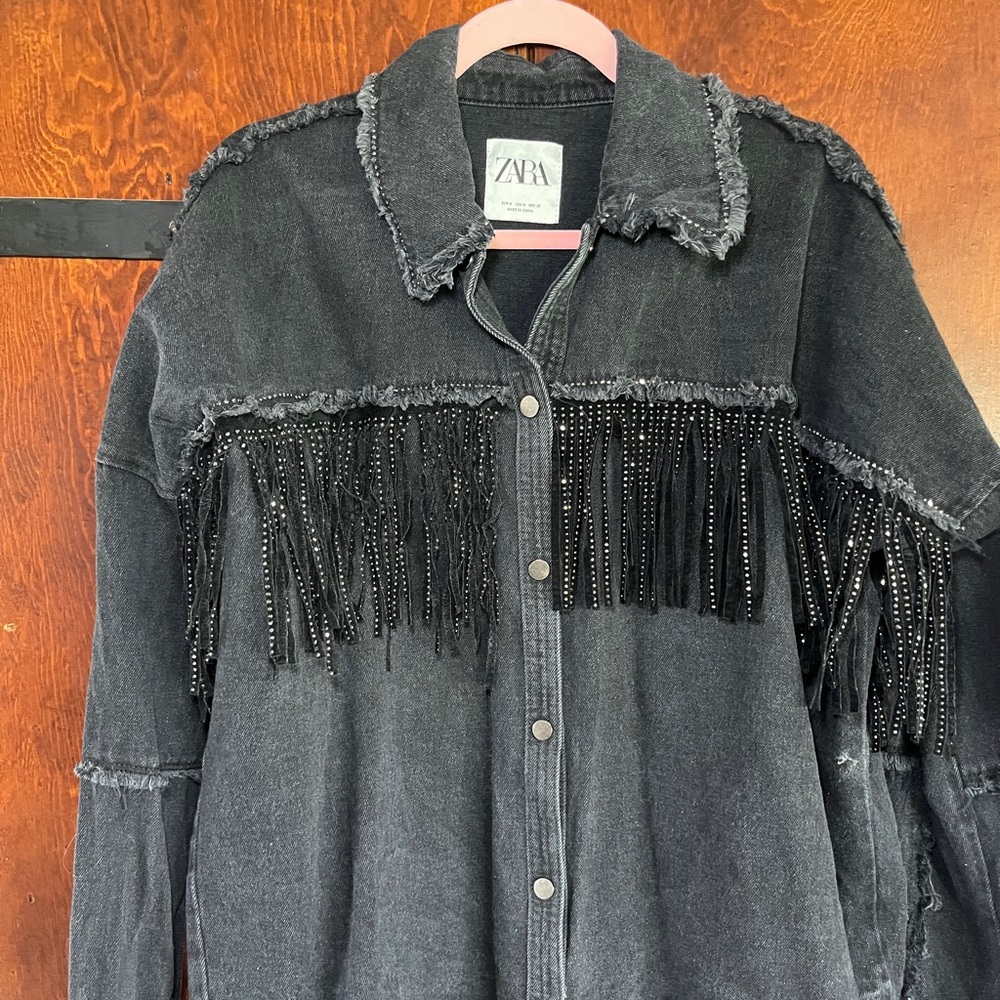 Zara jean jacket black size medium